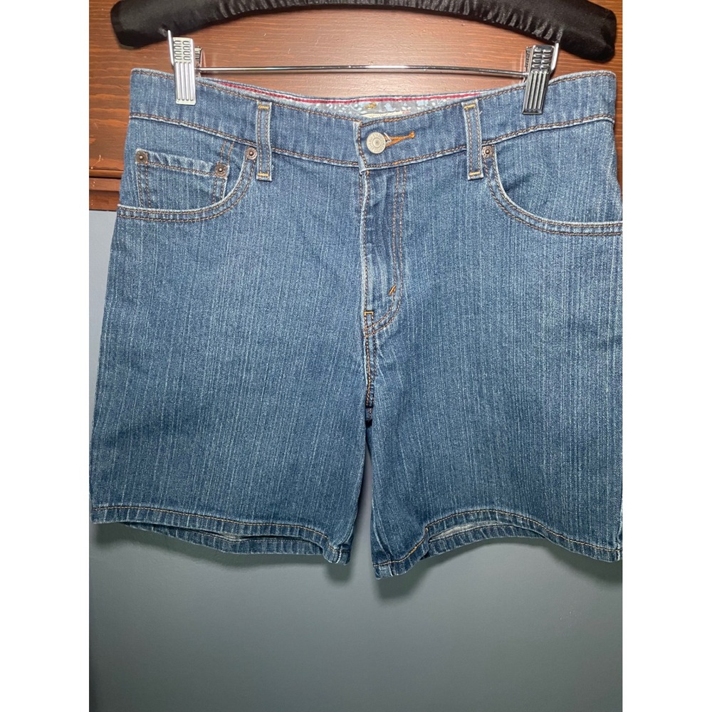 Levis 550 Relaxed Shorts Womens 8 Medium Wash Denim Blue 5 Inch Inseam